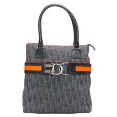 rare CHRISTIAN DIOR Vintage Flight orange canvas oblique trotter tote bag