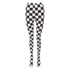 COMME DES GARCONS 2021 black white checkerboard tight legging XS