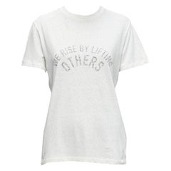 DIOR WE Rise By Lifting Others reversed print cotton linen white tshirt XS