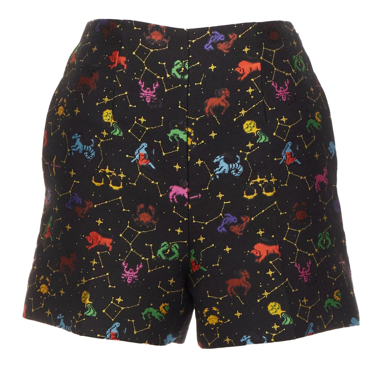 DIOR Lucky Dior short taille haute en jacquard astrologie coloré noir FR32 XXS