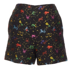 DIOR Lucky Dior black colorful astrology jacquard high waisted shorts FR32 XXS