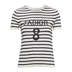 Christian Dior Jadior 8 maglione nero crema a maniche corte FR34 XS