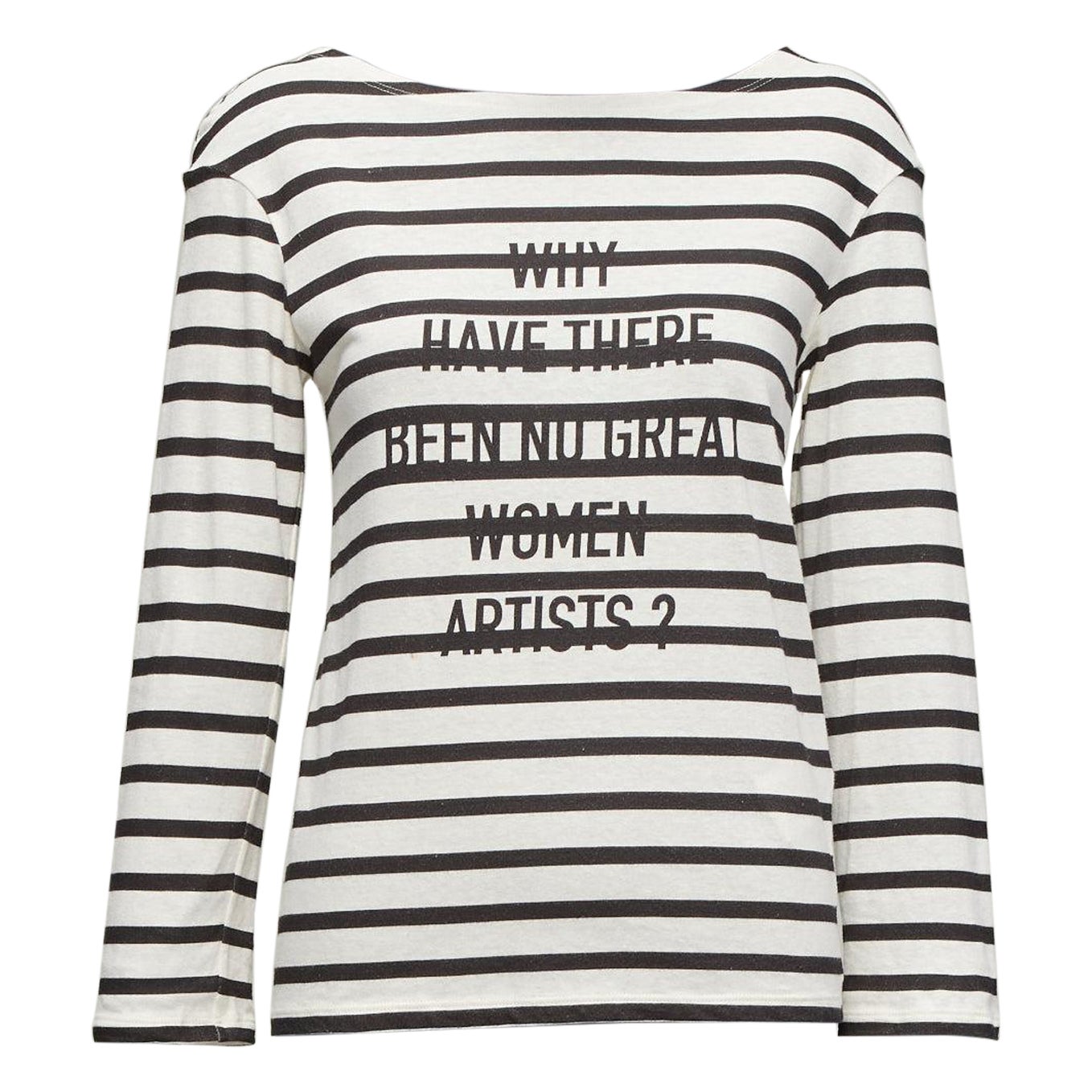 DIOR 2018 Runway No Great Women Artists striped cotton linen striped tshirt XS For Sale