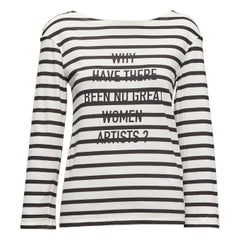 DIOR 2018 Runway No Great Women Artists striped cotton linen striped tshirt XS