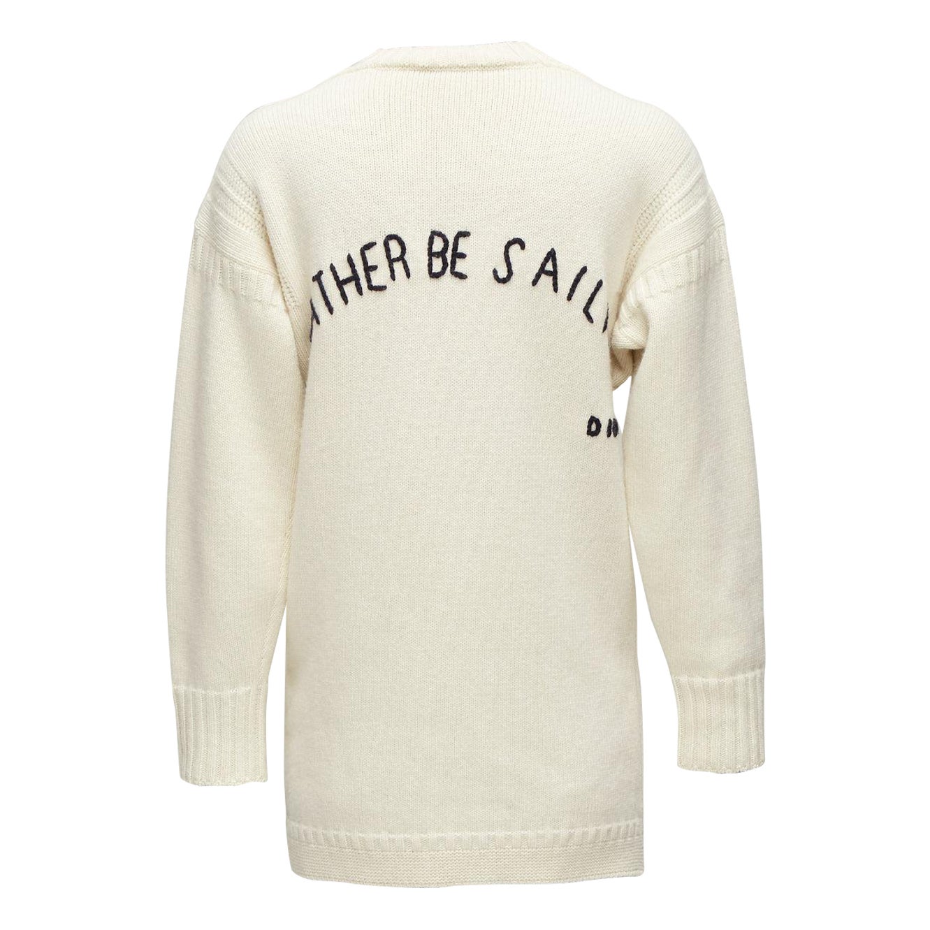 DIOR 2019 laine cachemire crème Rather Be Sailing pull long FR34 XS en vente