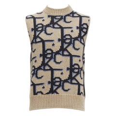 DIOR 2022 Travis Scott Monogram gilet pull 100% cachemire XXS