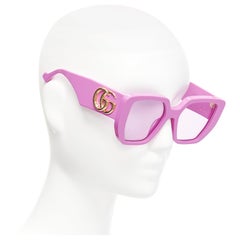 GUCCI Alessandro Michele GG0956S rose Logo GG monture carrée lunettes de soleil oversize