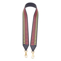HERMES Sangle 40 red yellow black woven leather gold hardware bag strap