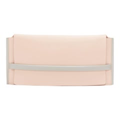 JIL SANDER Lange Umhängetasche aus glattem Leder in Rosa und Grau mit Schleife