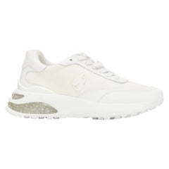 JIMMY CHOO Memphis white JC logo clear debossed crystal dad sneakers EU38.5