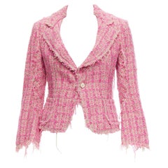 Junya Watanabe 2008 rosa, giacca aderente in tweed angosciato S