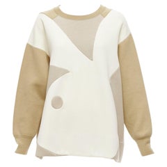 Seltenes MARC JACOBS Playboy 2014 Cremefarbenes buntes beiges kastenförmiges Pullover-pullover S