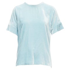 MARC JACOBS powder blue rayon silk velvet darted short sleeve top US2 S