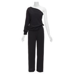 MAISON MARGIELA MM6 black one shoulder drape cut cropped jumpsuit FR36 S