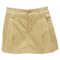 RED VALENTINO Beige Baumwolle Silber D Ring Plissee Safari Skorts IT38 XS