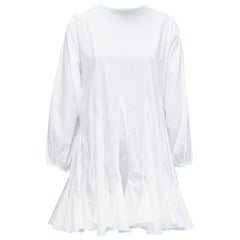 RHODE Ella white cotton long sleeve flutter hem tent dress XS