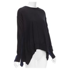 STELLA MCCARTNEY 2014 schwarzer marineblauer Handtaschenpullover aus Schurwolle IT42 M