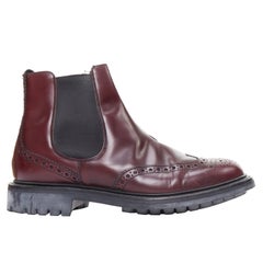 Church's Ketsby bordeaux perforato lucido stivali chelsea UK7 EU41