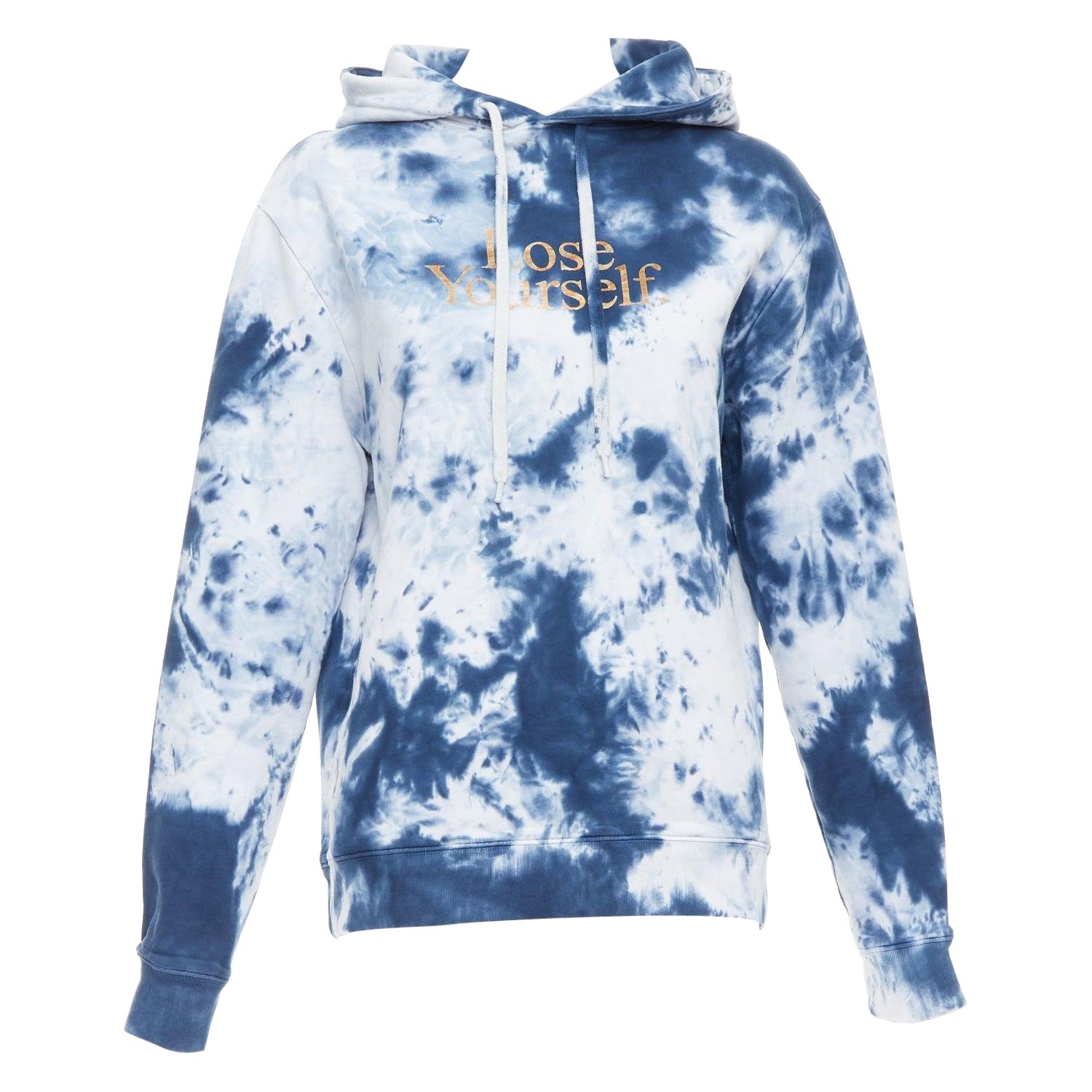PACO RABANNE Lose Yourself blue cotton tie dye hoodie S For Sale