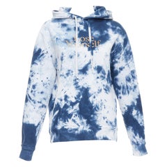 PACO RABANNE Lose Yourself - Felpa con cappuccio in cotone blu tie dye S