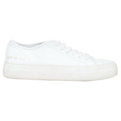 COMMON PROJECT DONNA 4017 scarpe da ginnastica basse in pelle bianca e oro EU36