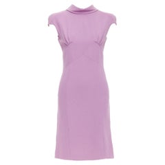 BOTTEGA VENETA lilafarbenes shift Kleid mit Neckholder und Rüschen IT38 XS