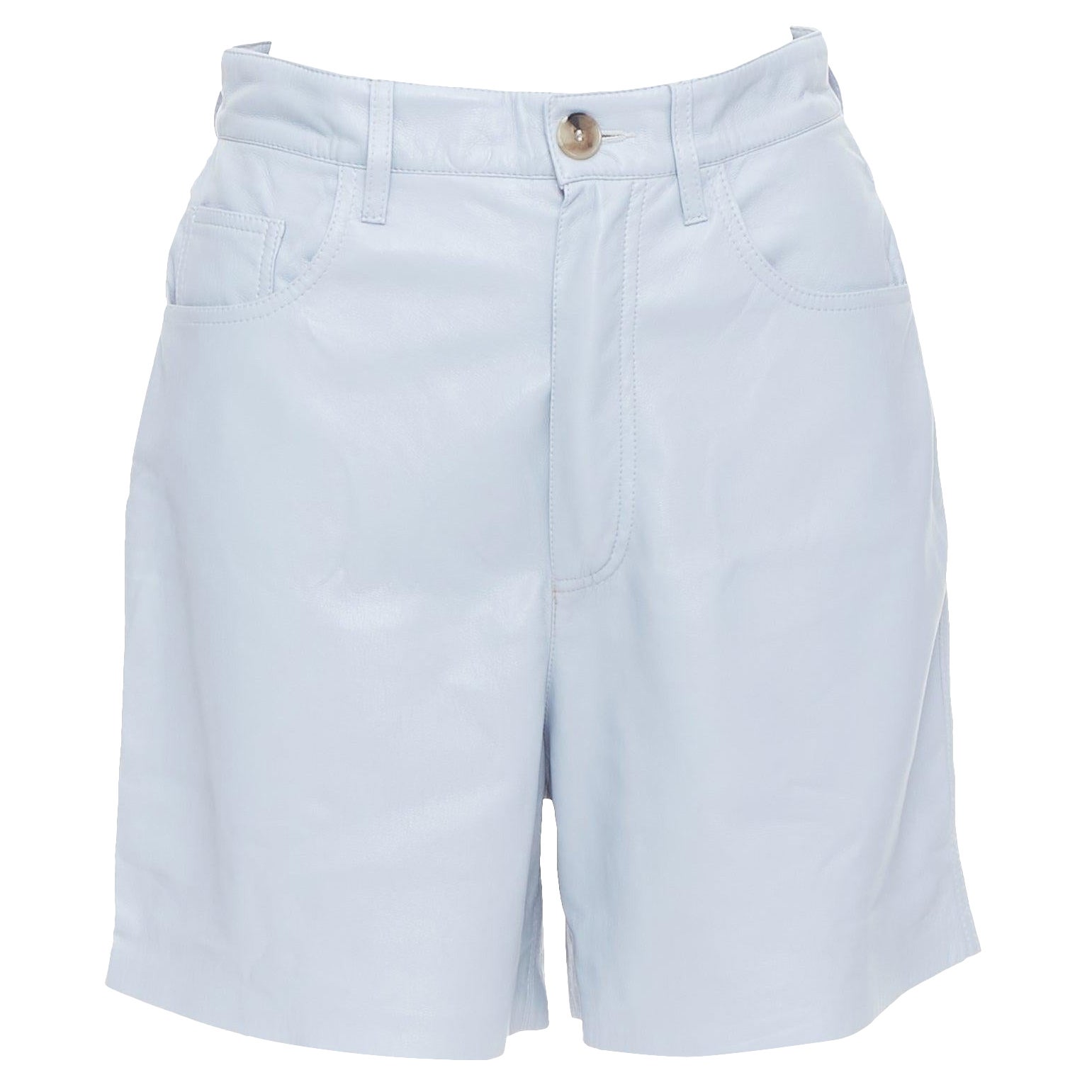 NANUSHKA short taille haute en cuir végétal bleu poudre