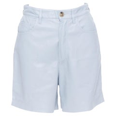 NANUSHKA powder blue vegan leather high waist shorts S