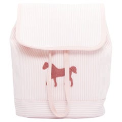 HERMES Cavalcolor pink white cotton wool felt horse backpack