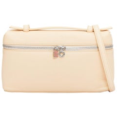 Sac à bandoulière L19 LORO PIANA Extra Pocket en cuir grainé beige