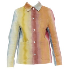 CHRISTIAN DIOR rainbow dye monogram lined trucker coat FR36 S