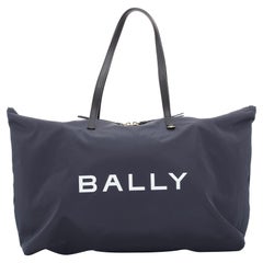 BALLY nylon marino blanco logo viaje equipaje plegable bandolera tote bag