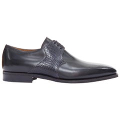 CORTHAY Sade, mocassini derby in pelle nera scamosciata UK8.5 EU41.5