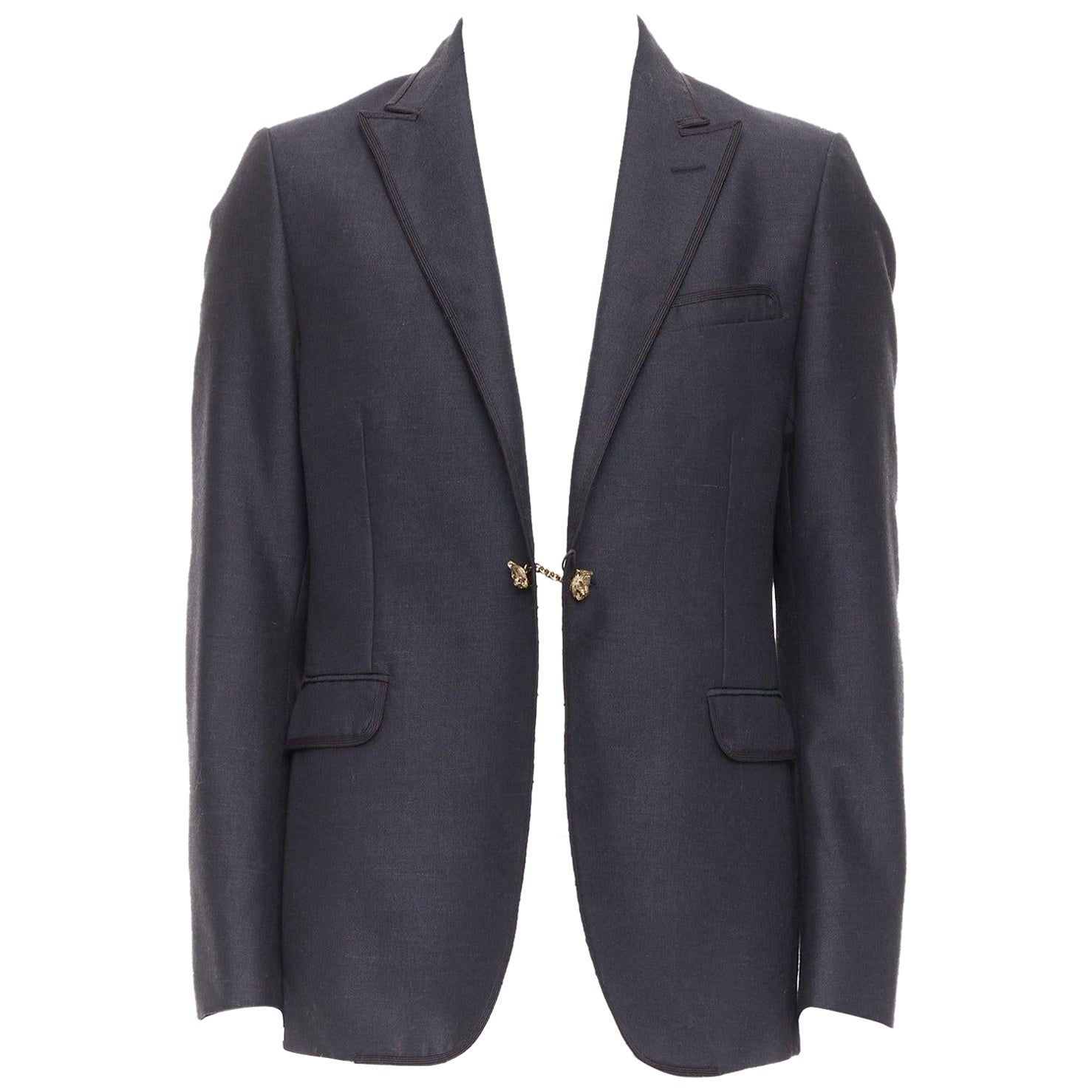 Alessandro Michele blazer in lana e mohair con doppio bottone tigrato in bronzo IT52 XL