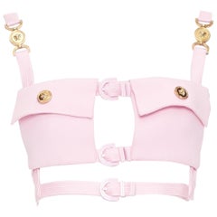 VERSACE Dua Lipa 2023 La Vacanza Laufsteg Rosa bondage Enver Top IT38 XS