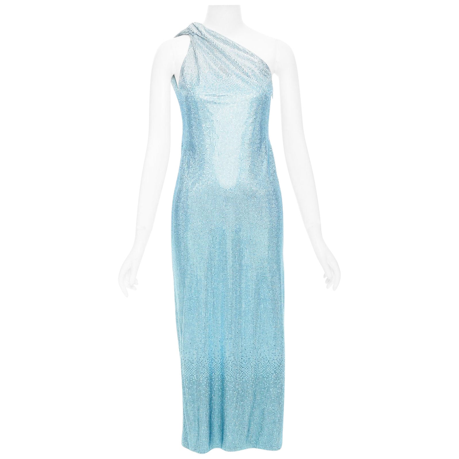 rare VERSACE Dua Lipa 2023 La Vacanza Runway crystal encrusted dress IT38 XS