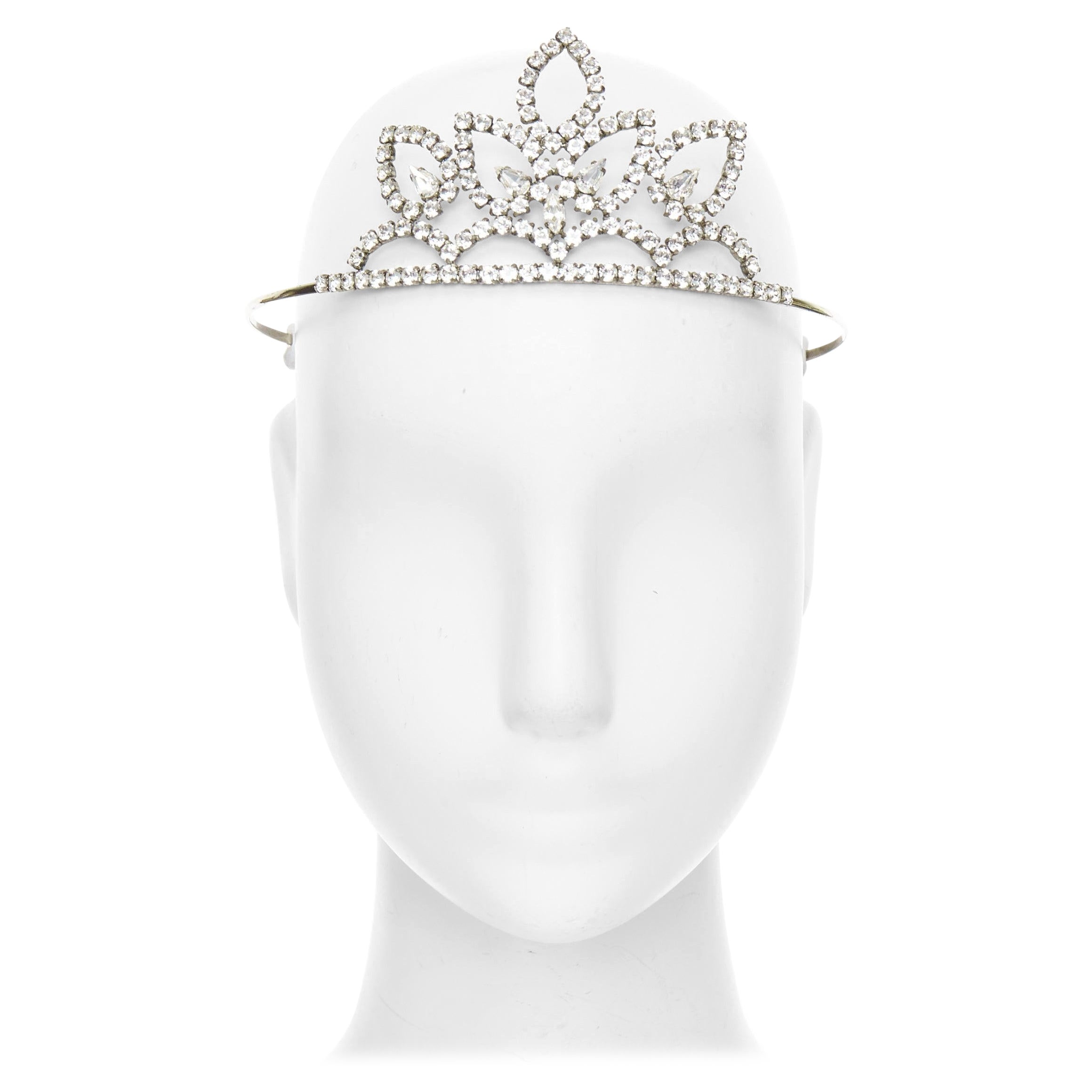 rare SAINT LAURENT Hedi Slimane 2016 Runway Grunge Punk crystal tiara crown For Sale