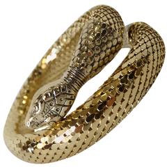 1970s Whiting & Davis Coiled Snake Bracelet