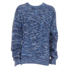 HERMES maglione in lana vergine misto cashmere blu melange XL