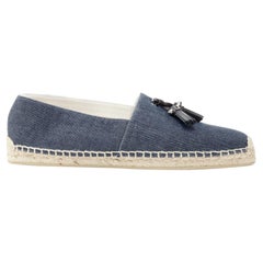 CHRISTIAN LOUBOUTIN Papiougomme scarpe espadrillas con borchie in denim blu EU42