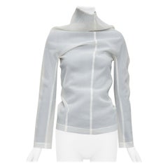 COMME DES GARCONS 1997 Lumps Bumps off white sheer turtleneck top S