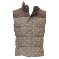 Veste gilet FENDI FF Zucca avec monogramme jacquard en coton duvet EU46
