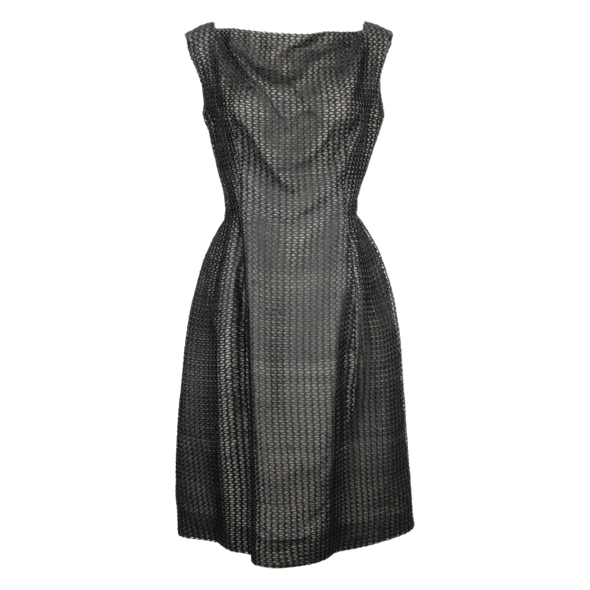 Jacques Heim Vestido vintage negro de largo medio en venta