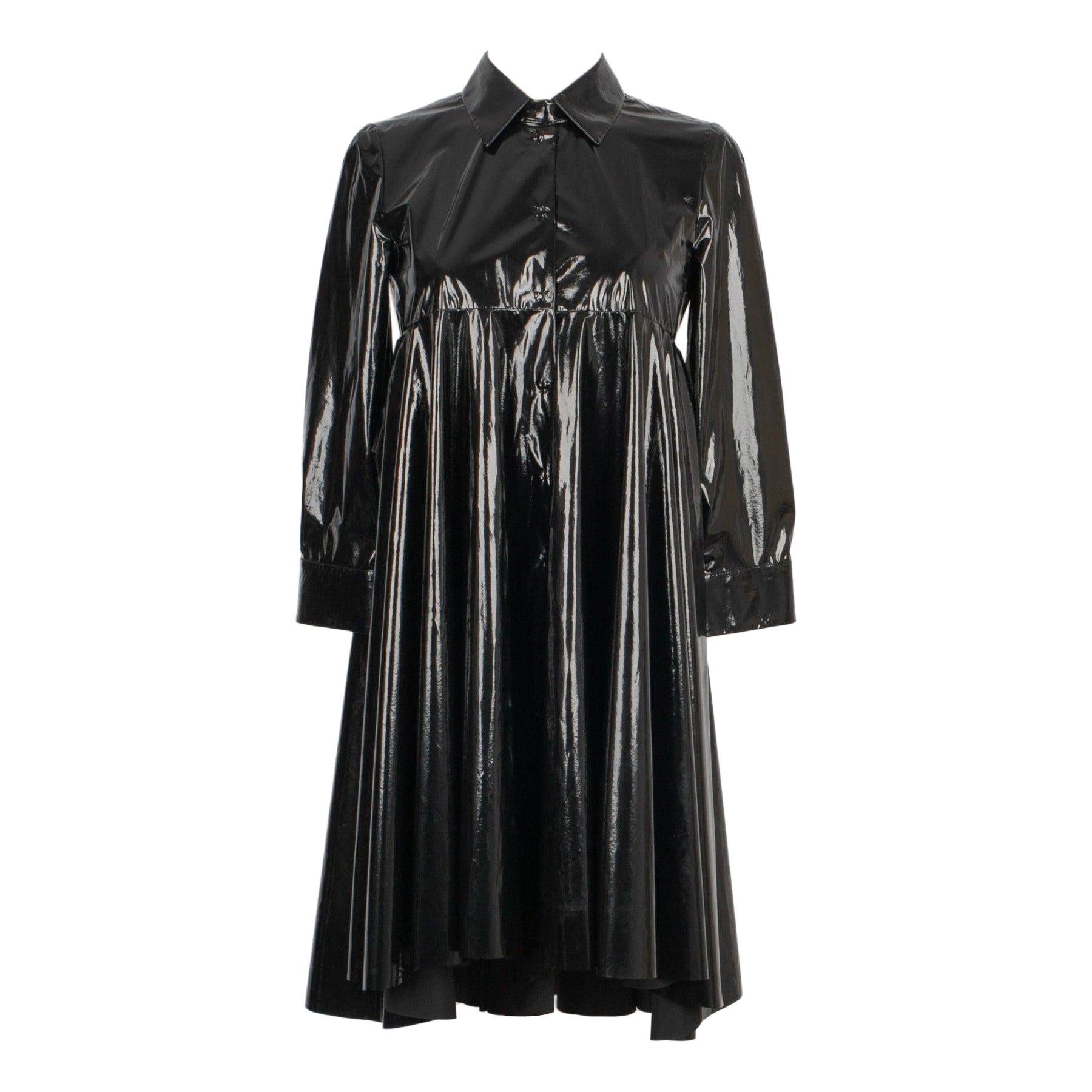 Paule Ka Black Satiny Dress Coat For Sale