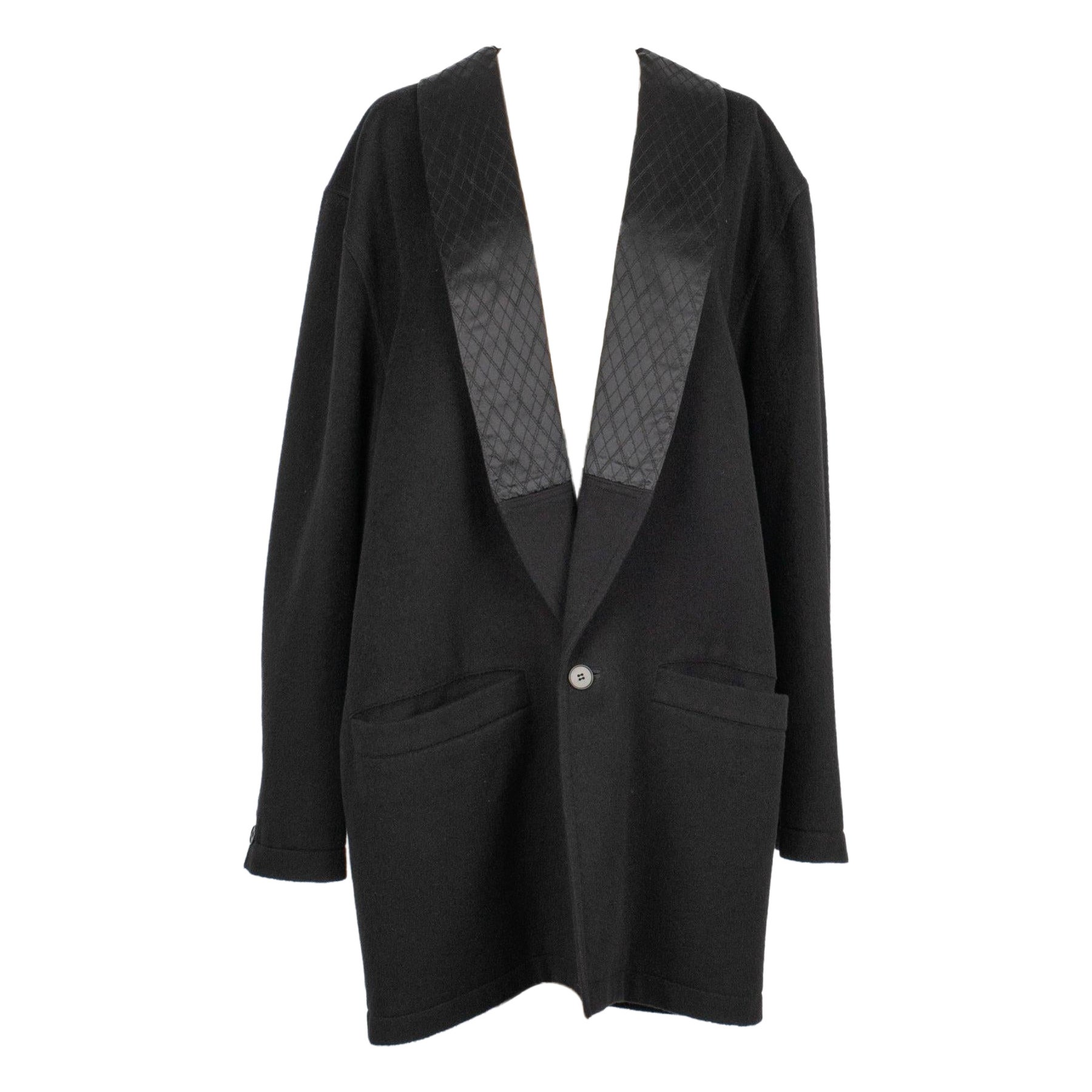 Gianni Versace Black Mid-length Men Coat For Sale