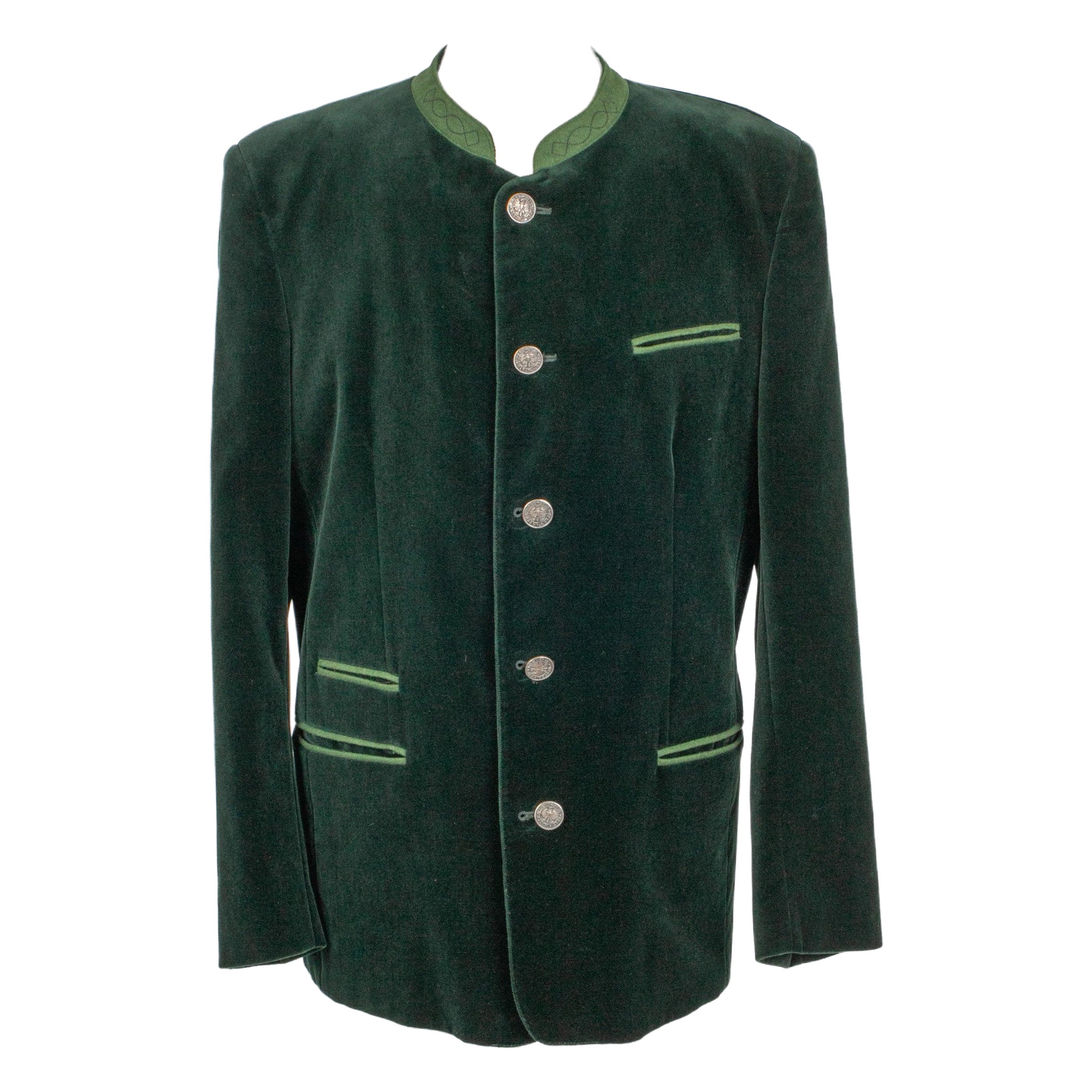 Moser Green Velvet Men Jacket For Sale