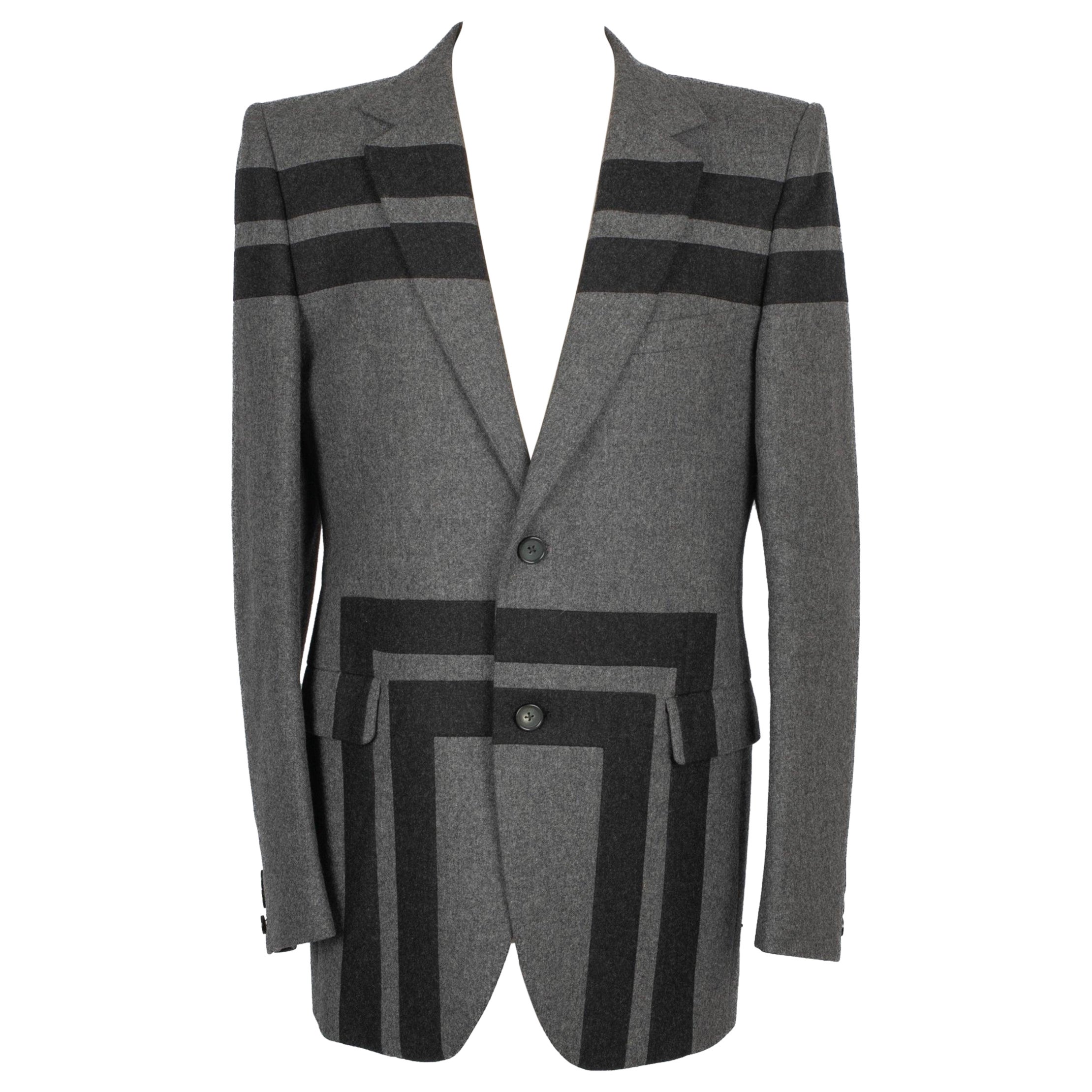 Alexander McQueen Grey Woolen Men Jacket For Sale