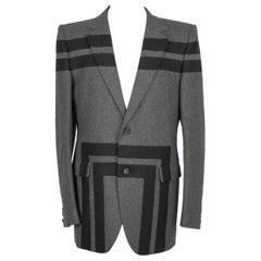 Alexander McQueen Grey Woolen Men Jacket