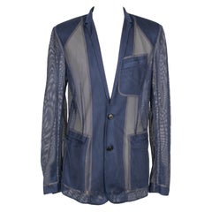 Dior Blue Fishnet Men Jacket