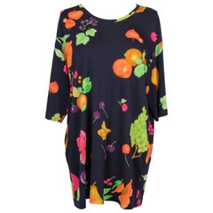 Leonard Blaues Seidenjersey-Top
